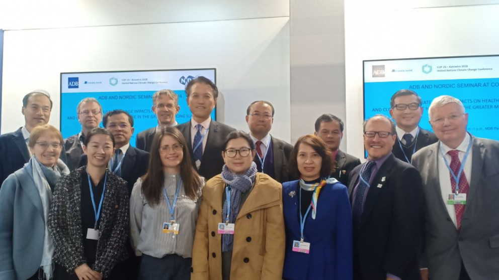 The participants of a seminar on health at COP24, among them the author (front row, third from left).