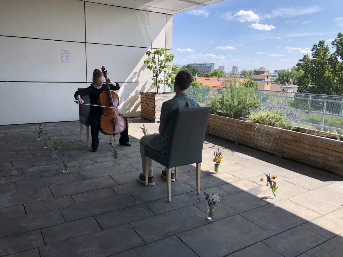 Face the Music orchestral performance on the rooftop terrace 