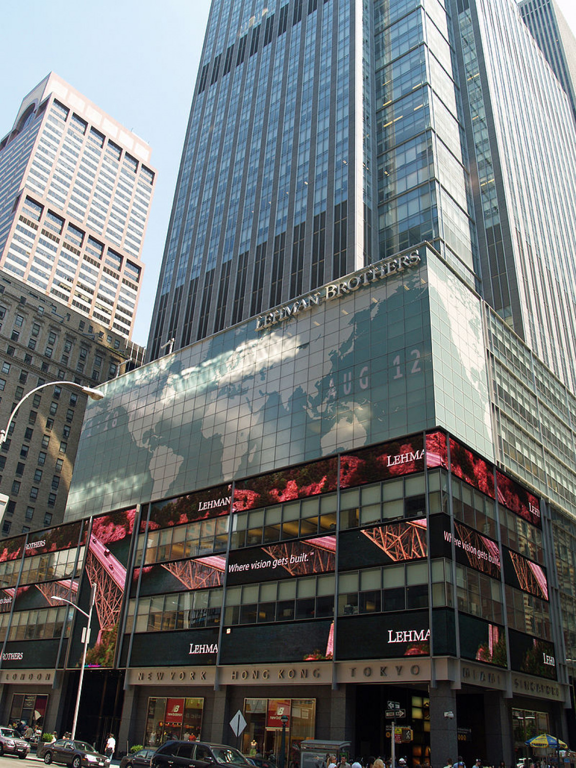 The Lehman Brothers headquarters in New York in August 2007, about a year before the bankruptcy.
