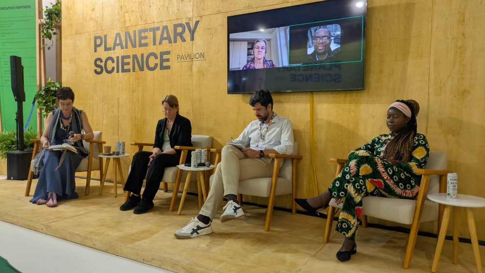 RIFS Fellow Adenike Oladosu (right) discussed ‘Adaptive Pathways for Agriculture and Food Security’ at the COP.