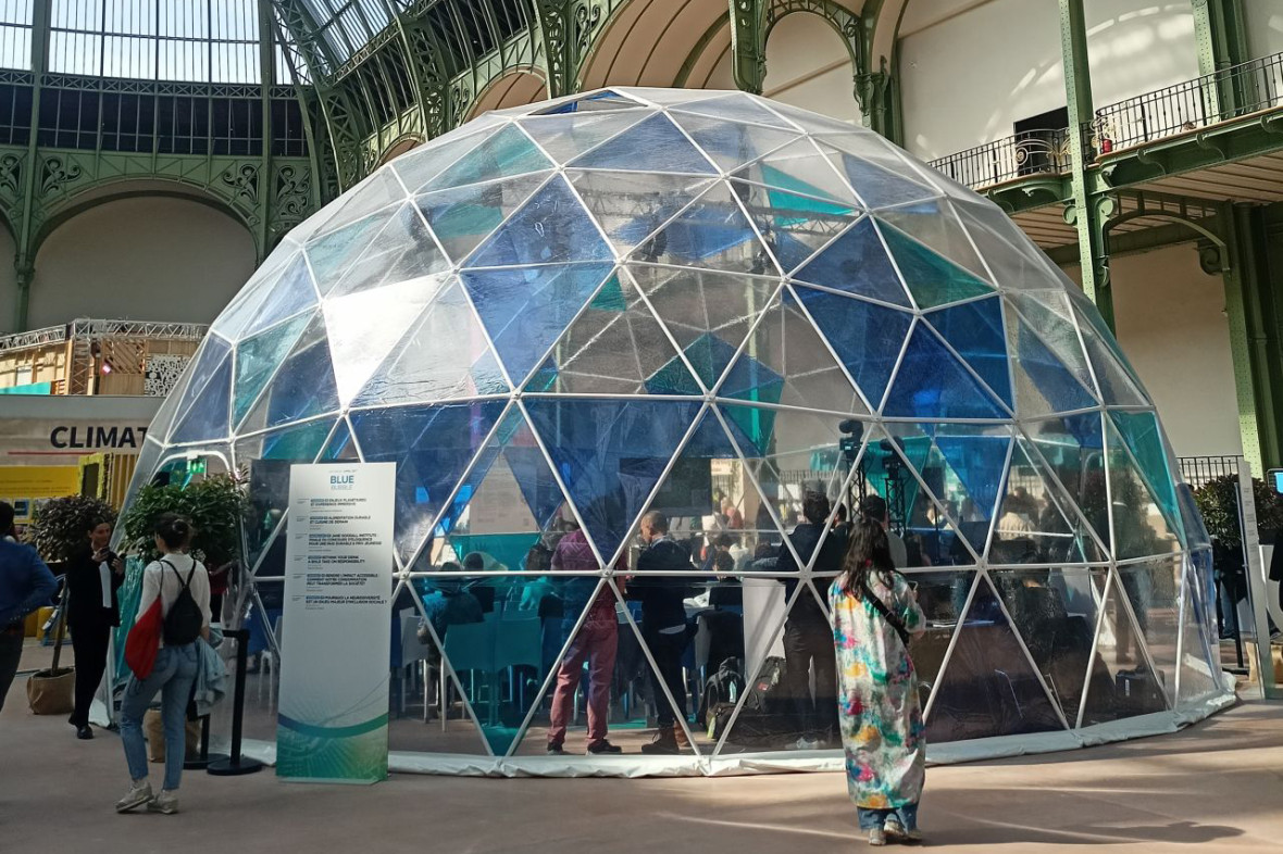 The Blue Bubble event space at ChangeNOW 2025.