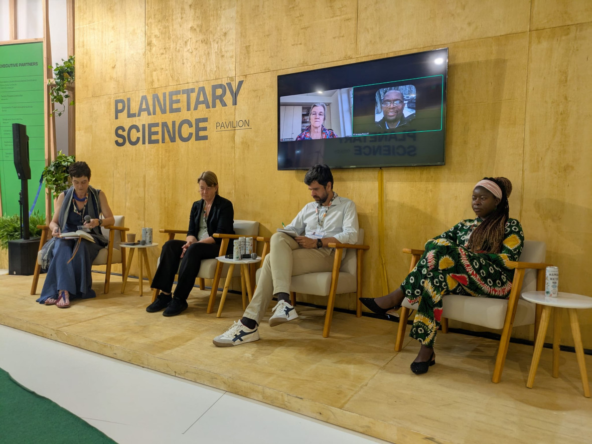 RIFS Fellow Adenike Oladosu (right) discussed ‘Adaptive Pathways for Agriculture and Food Security’ at the COP.