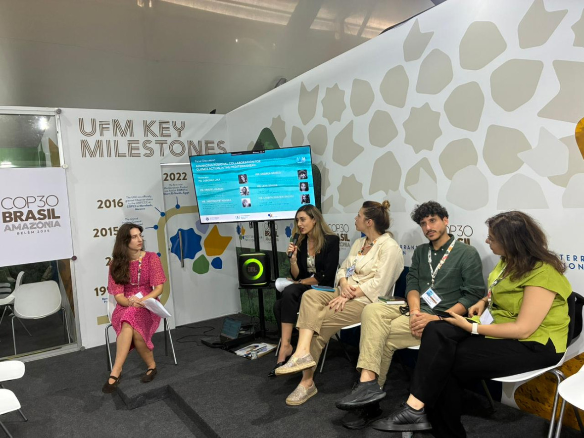 Deborah Lika (left) moderated a side event on cooperation in the Mediterranean region.