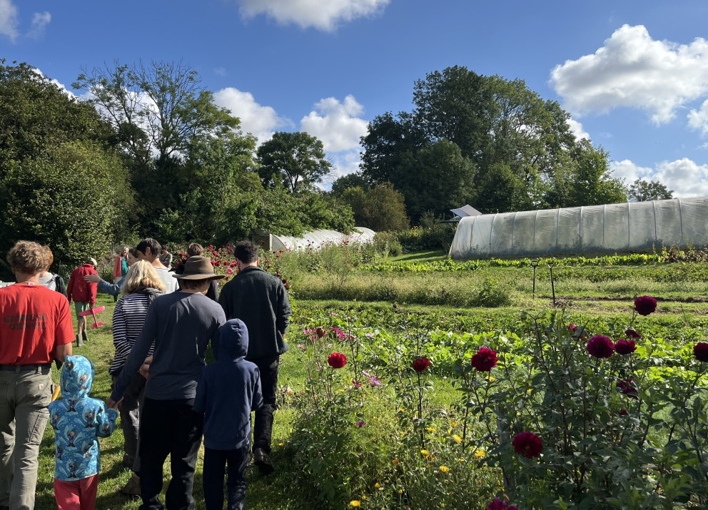 Auf den Anbauflächen des Gärtnerhofs Himmel und Erde in Mecklenburg-Vorpommern sind regelmäßig Menschen beim Mithelfen anzutreffen. Nach dem Prinzip der Solidarischen Landwirtschaft teilen sich dort Produzierende und Konsumierende die Verantwortung für nachhaltige Lebensmittelerzeugung.