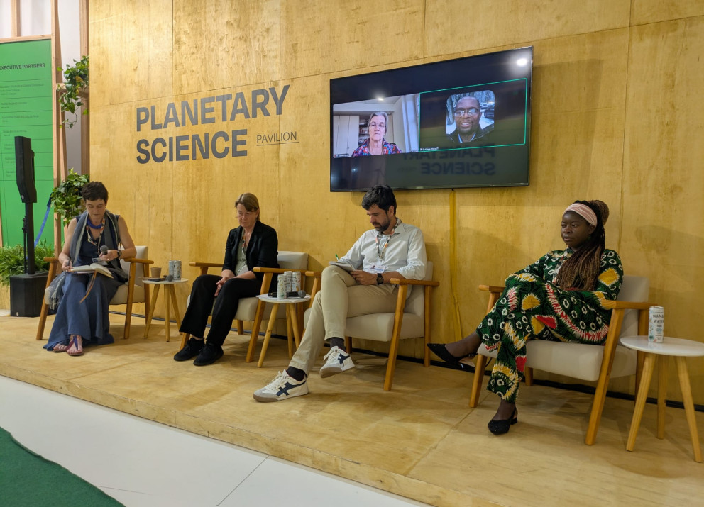 RIFS Fellow Adenike Oladosu (right) discussed ‘Adaptive Pathways for Agriculture and Food Security’ at the COP.